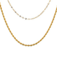 Double Gold Dipped Rope Chain Necklace