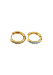 Hjane Jewels - Turquoise Gold Huggie Hoops Hypoallergenic Water Resistant