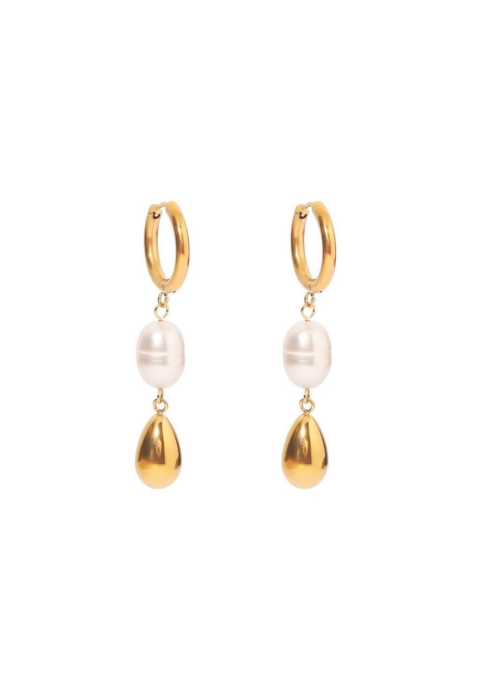 Hjane Jewels - Gracie Pearl Huggie Hoops Hypoallergenic Water Resistant