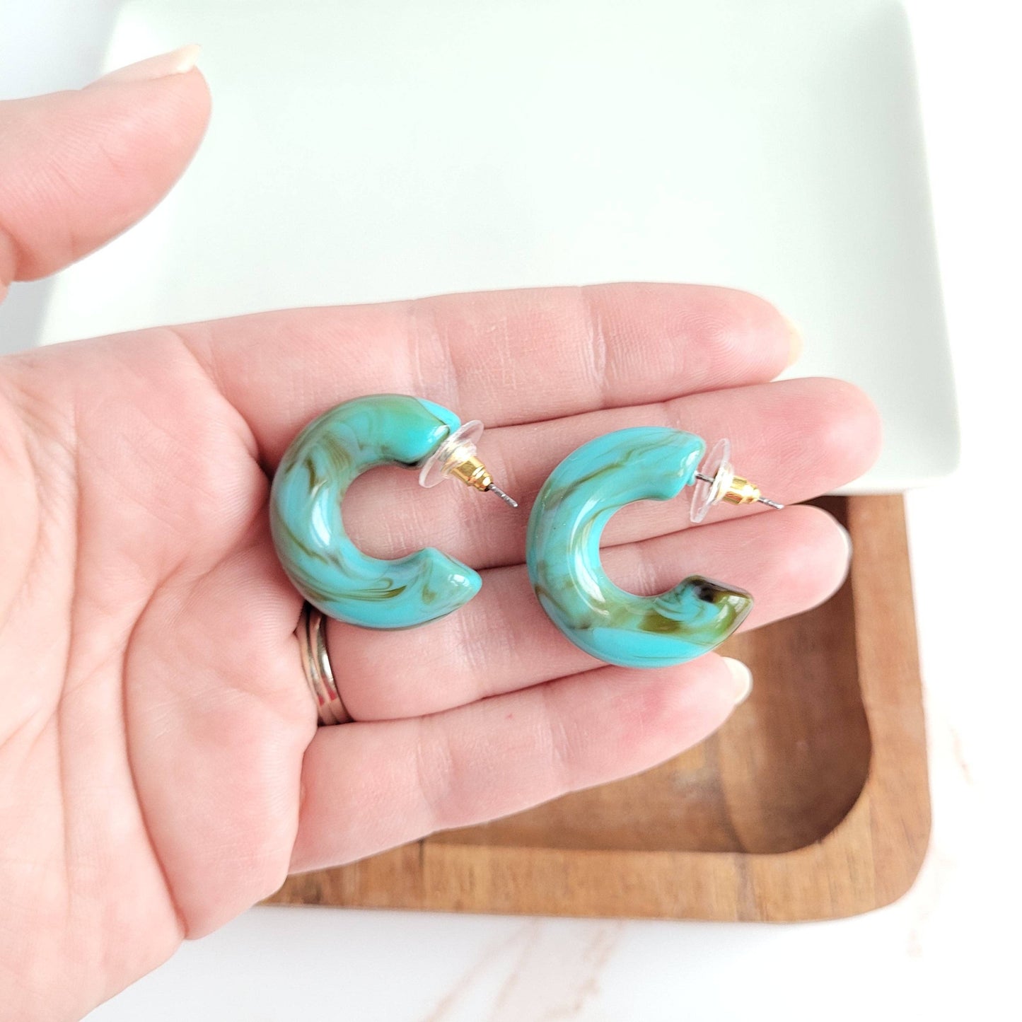 Turquoise Chloe Hoops
