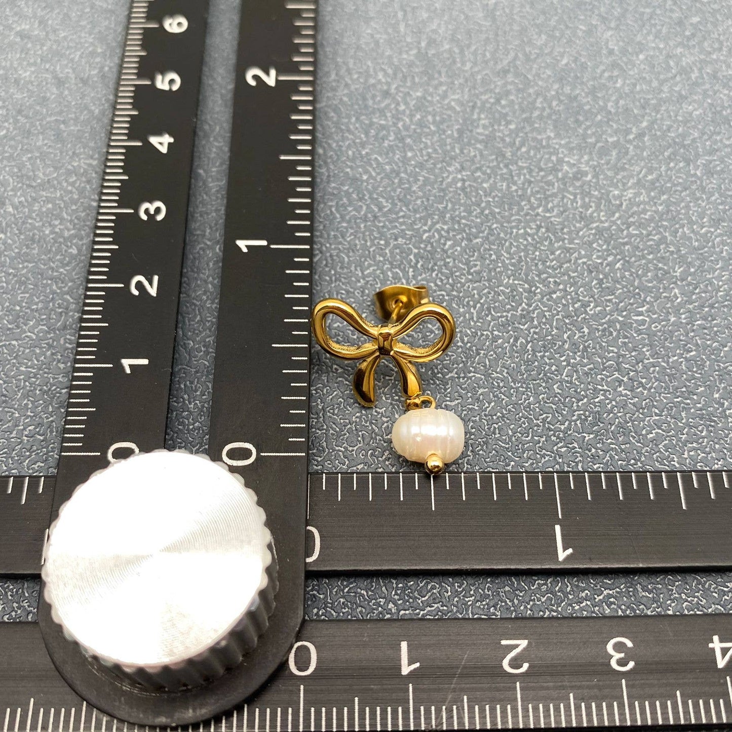 Bow + Pearl 18K Gold Plated Earrings