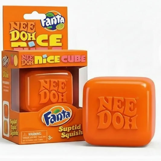 Orange 'Nee Doh' product with packaging on a white background