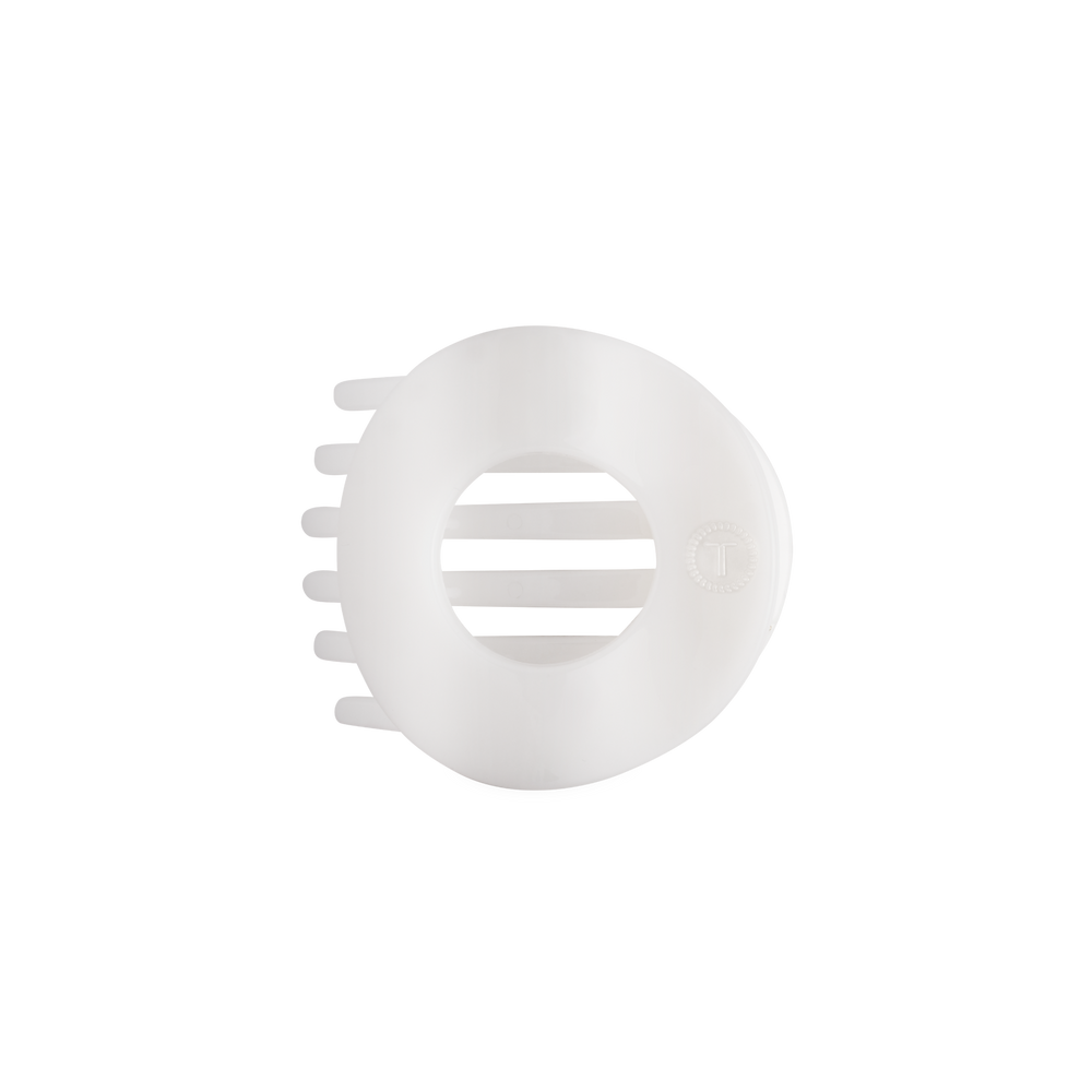 TELETIES - Coconut White | Medium | Flat Circle Hair Clip