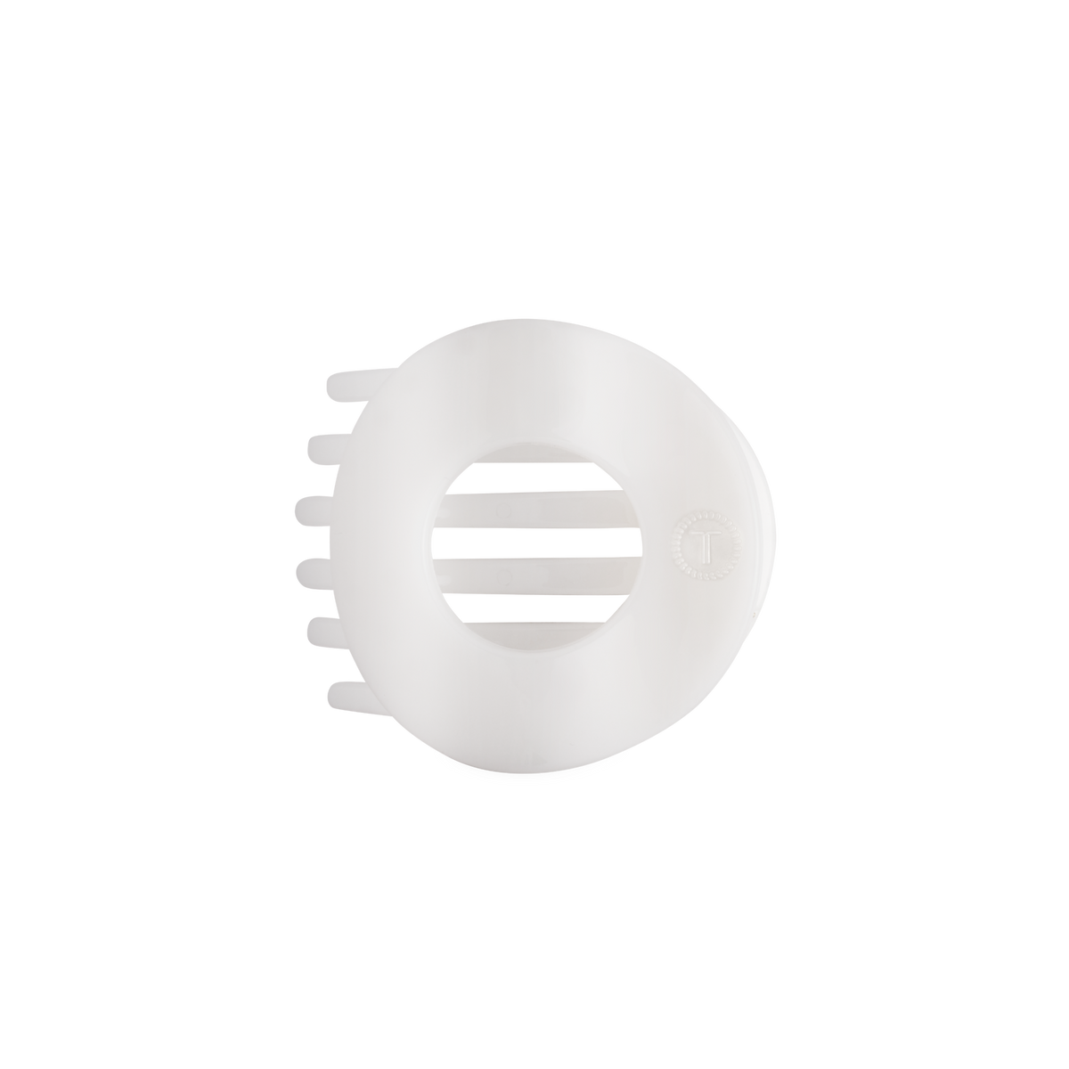TELETIES - Coconut White | Medium | Flat Circle Hair Clip