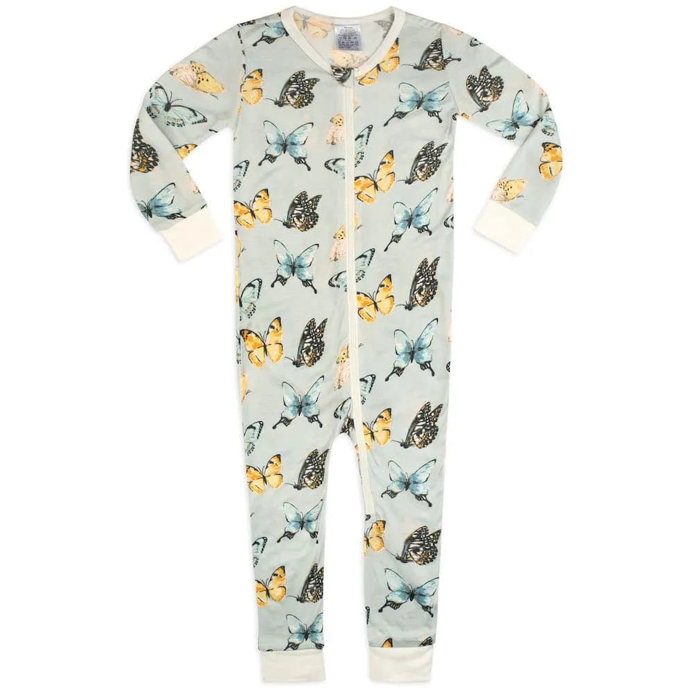 Butterfly Bamboo Ruffle Zipper Pajama