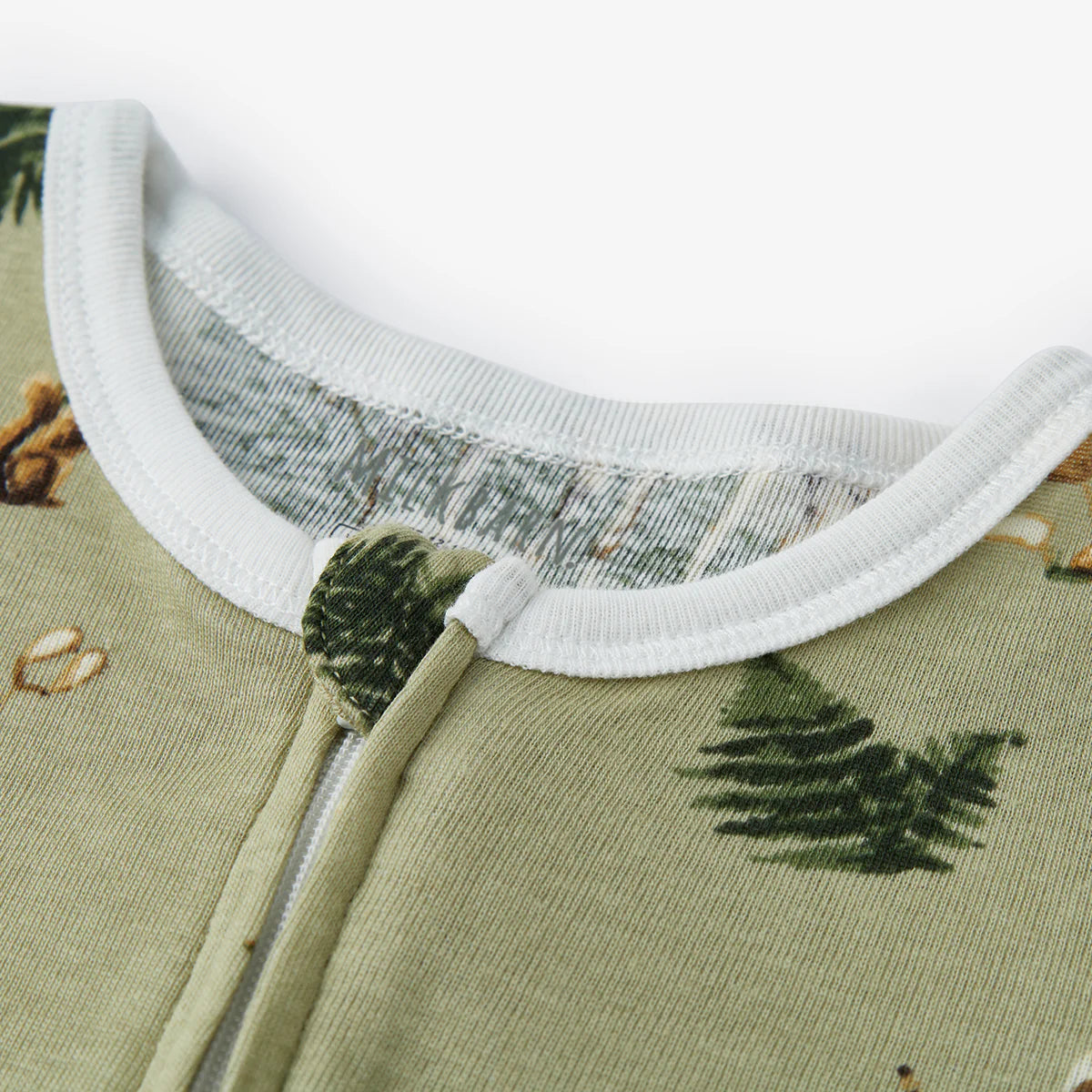 Forest Party Organic Cotton Zipper Footed Romper