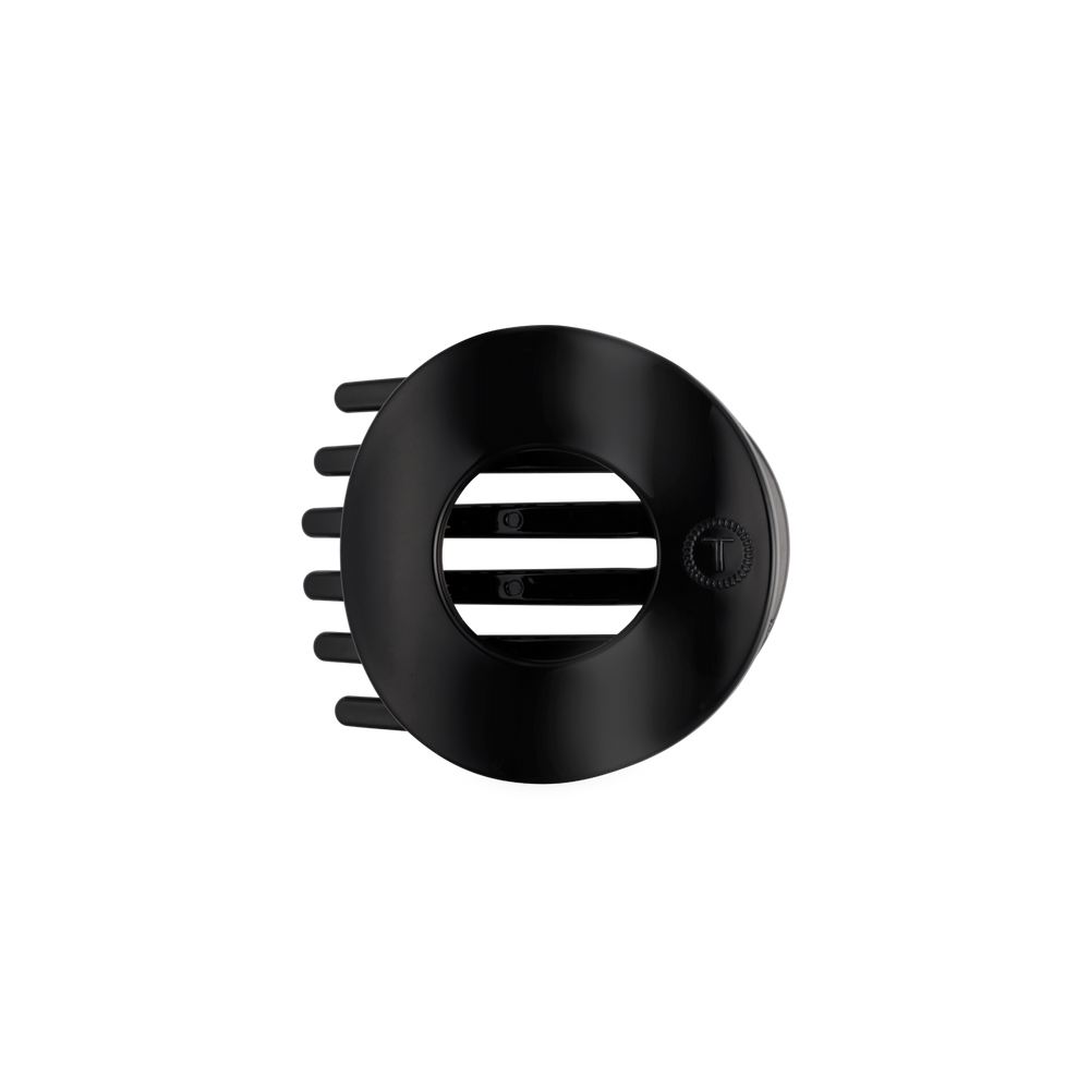 TELETIES - Jet Black | Medium | Flat Circle Hair Clip