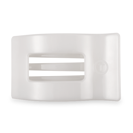 TELETIES - Flat Rectangle Hair Clip | Large | Coconut White