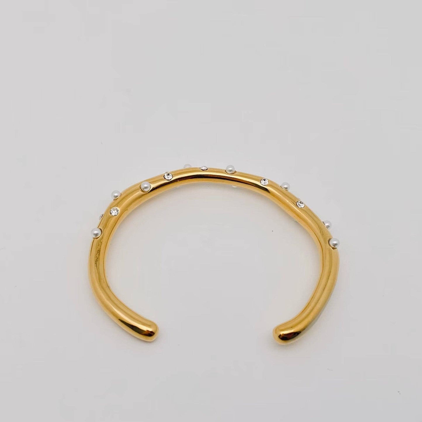 Zircon Pearl 18K Gold Plated Bangle