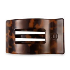 TELETIES - Flat Rectangle Hair Clip | Large | Tortoise