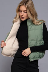 Reversible Fur Padding Vest
