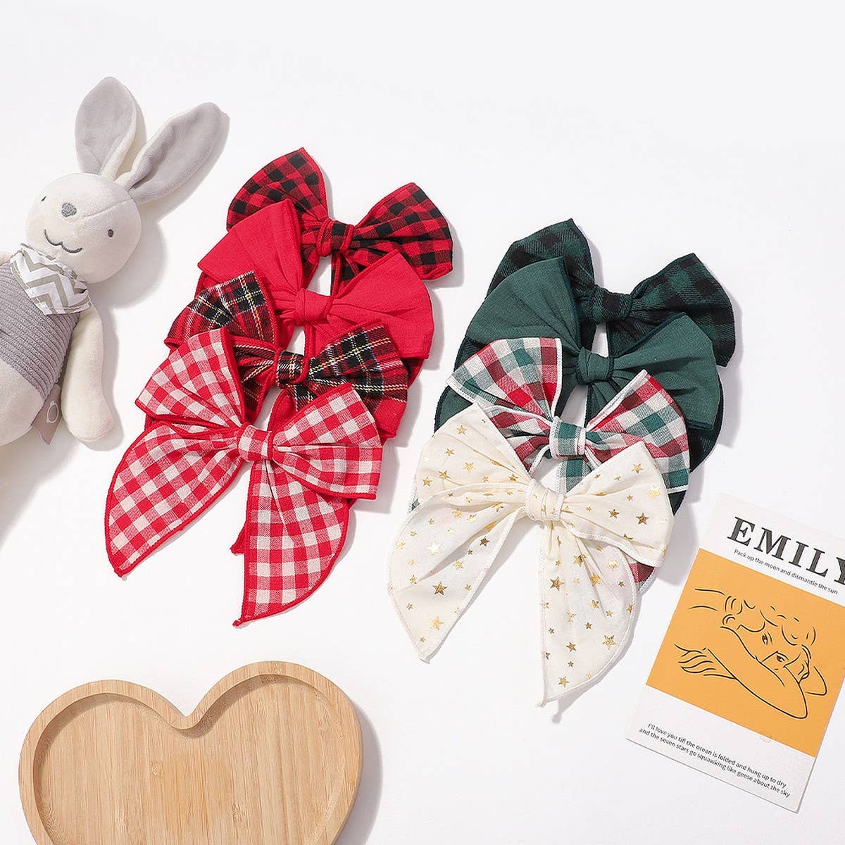 Vintage Plaid Bow Tail Hair Clip for Kids_CWAHA6677