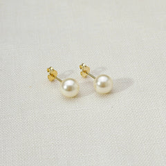 18k Gold Filled 6mm Classic Pearl Stud