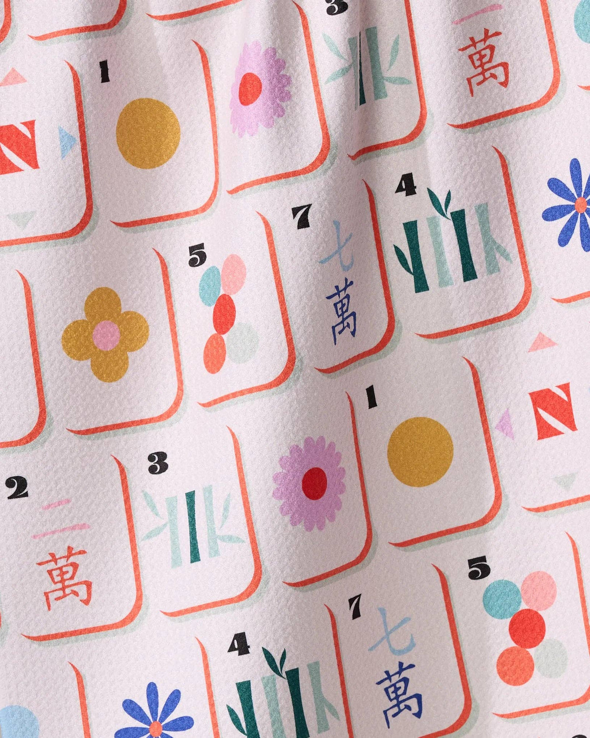 Geometry - Tile Toss Tea Towel - Mahjong