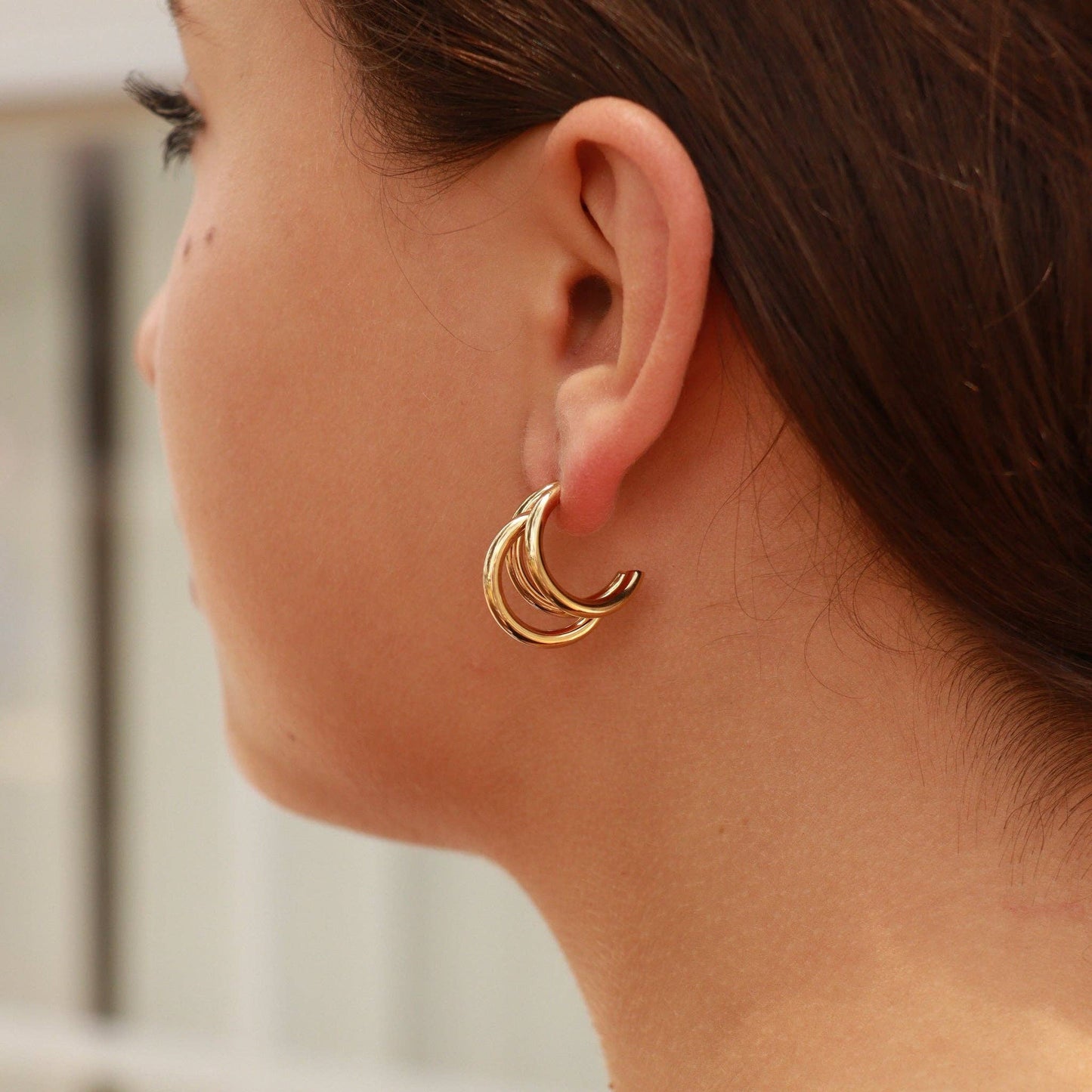 18K Gold Dipped Huggie Hoop Earrings