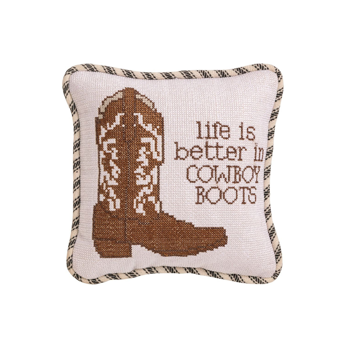 Horse Needlepoint Mini Pillow
