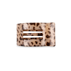 TELETIES - Flat Rectangle Hair Clip | Small | Blonde Tortoise