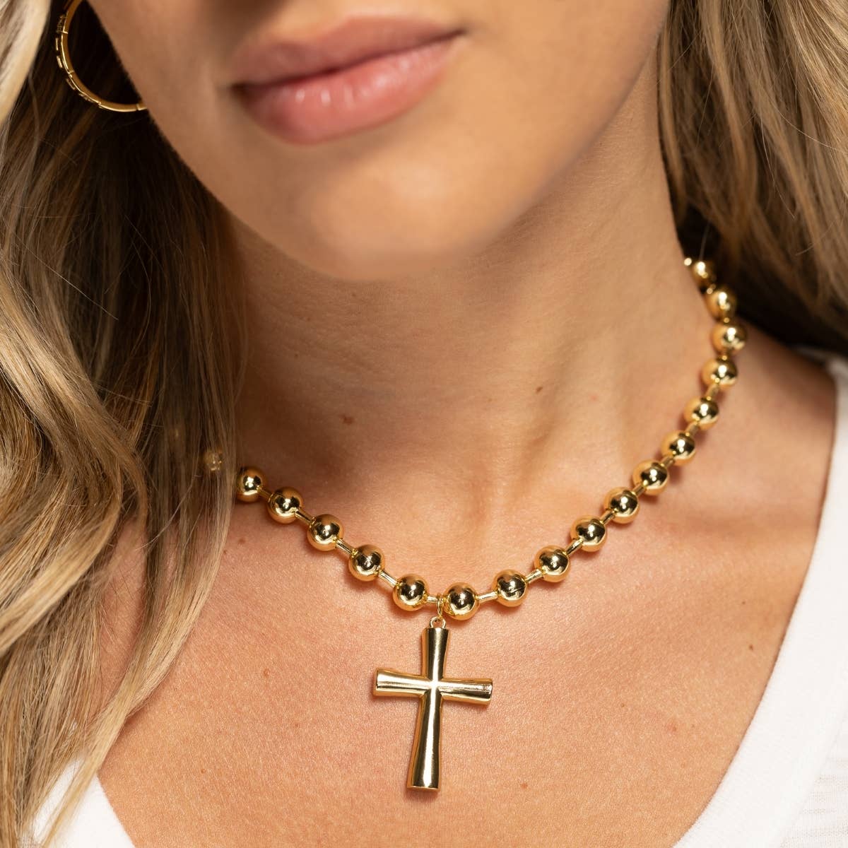 Bold Cross Statement Necklace