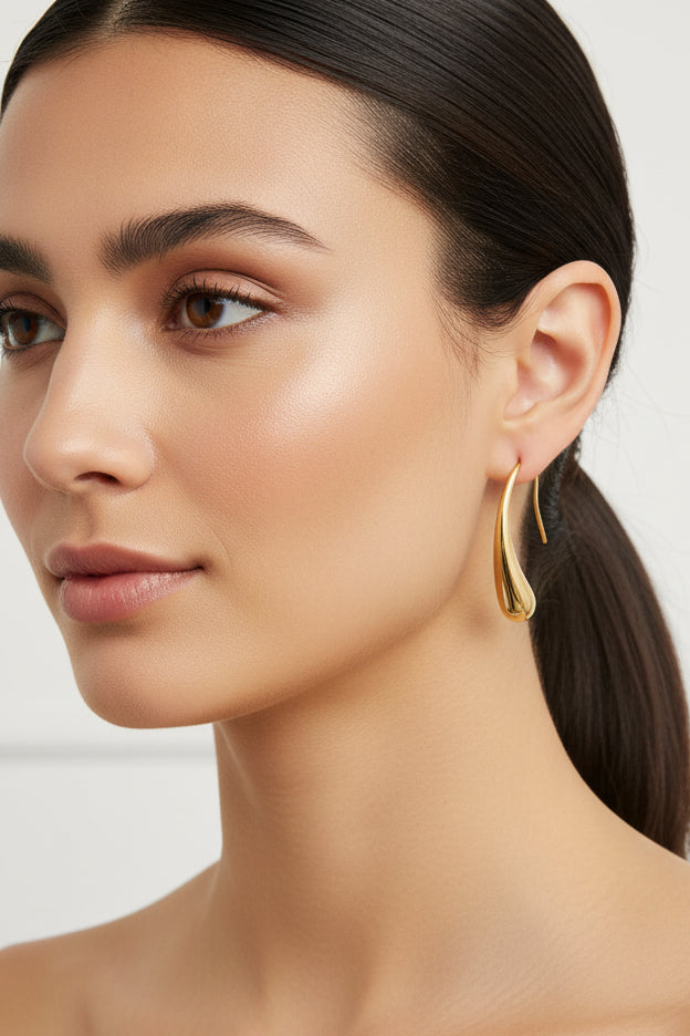 18K Gold Plated Droplet Earrings