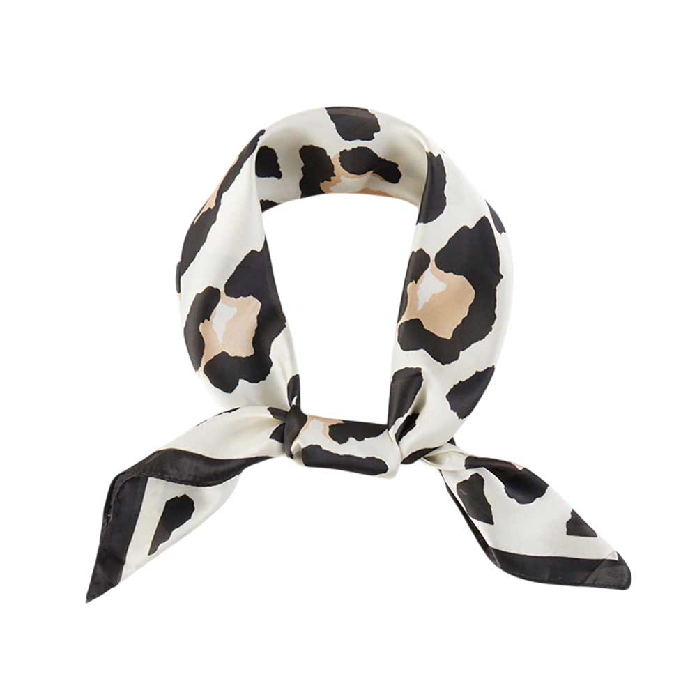 Leopard Print Square Bandana Scarf