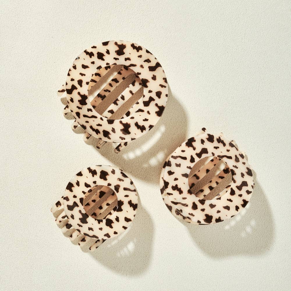 TELETIES - Blonde Tortoise | Large | Flat Circle Hair Clip
