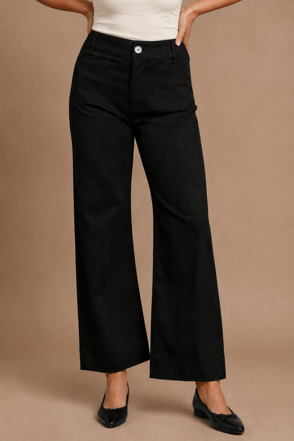 RESTOCK! Black Button Stretch Pants