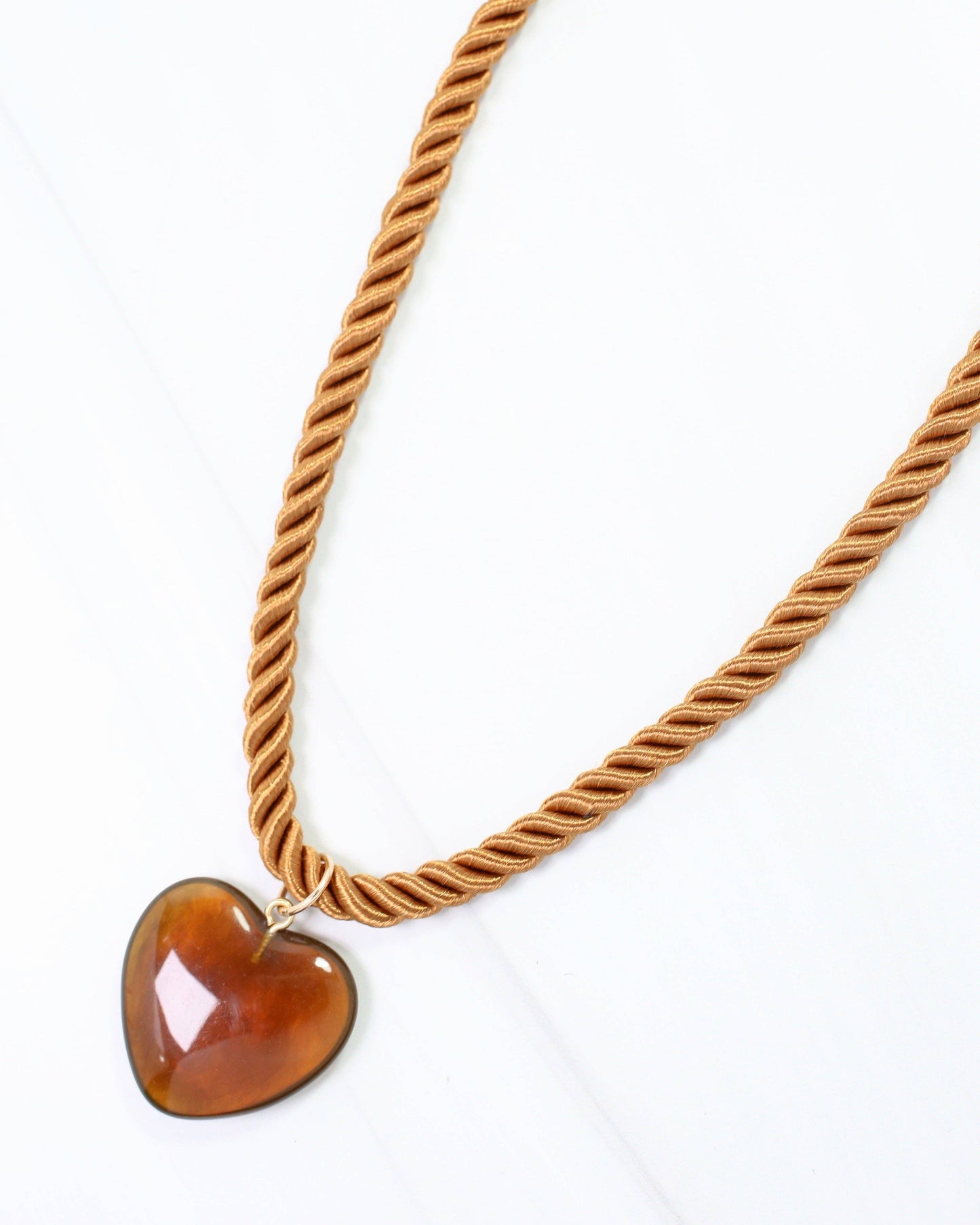 Corded Heart Pendant Necklace