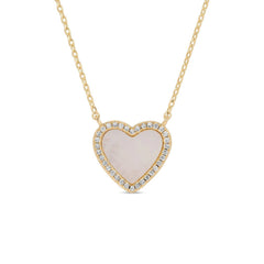 My Heart is Yours, Shell Pave Heart Necklace