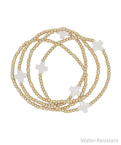 Cross Station Ball Bracelet Set of 4