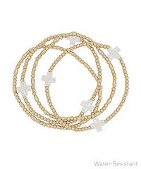 Cross Station Ball Bracelet Set of 4