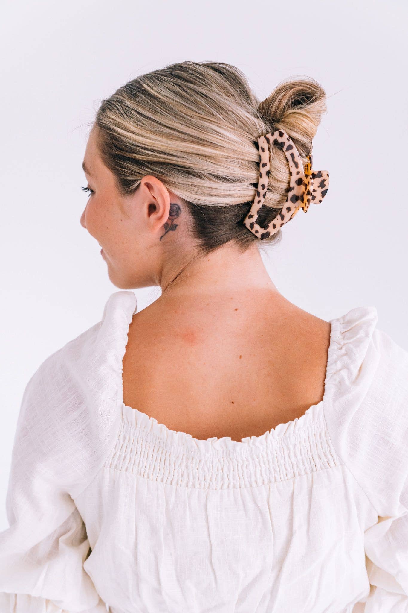 TELETIES - Open Hair Clip | Large | Blonde Tortoise