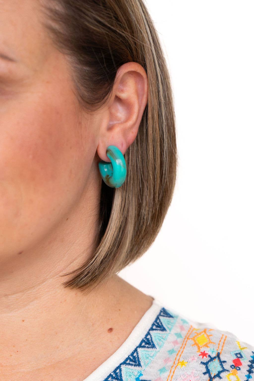 Turquoise Chloe Hoops