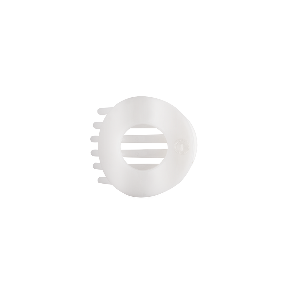 TELETIES - Coconut White | Small | Flat Circle Hair Clip