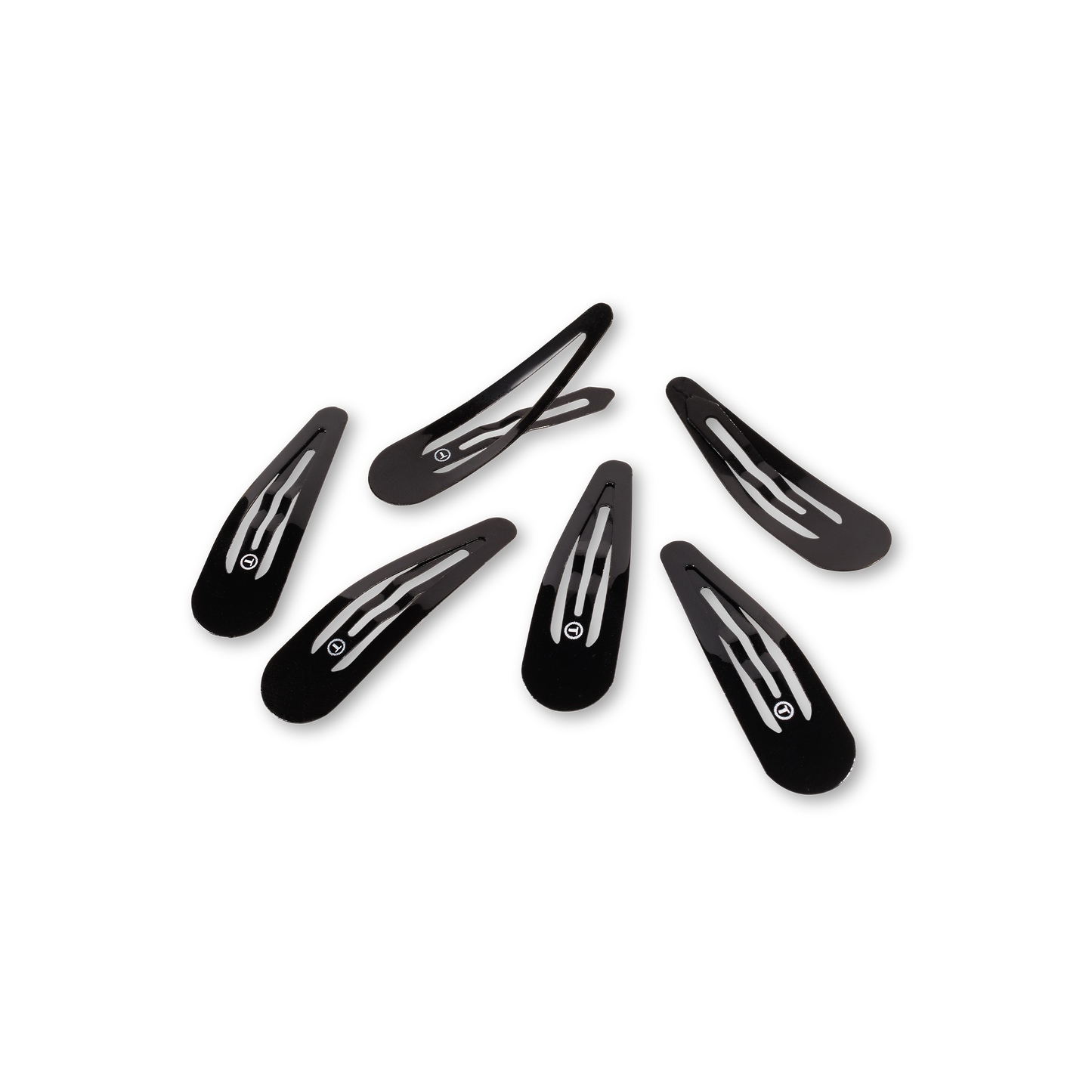 TELETIES - Snap Clip | Jet Black | 6 Count