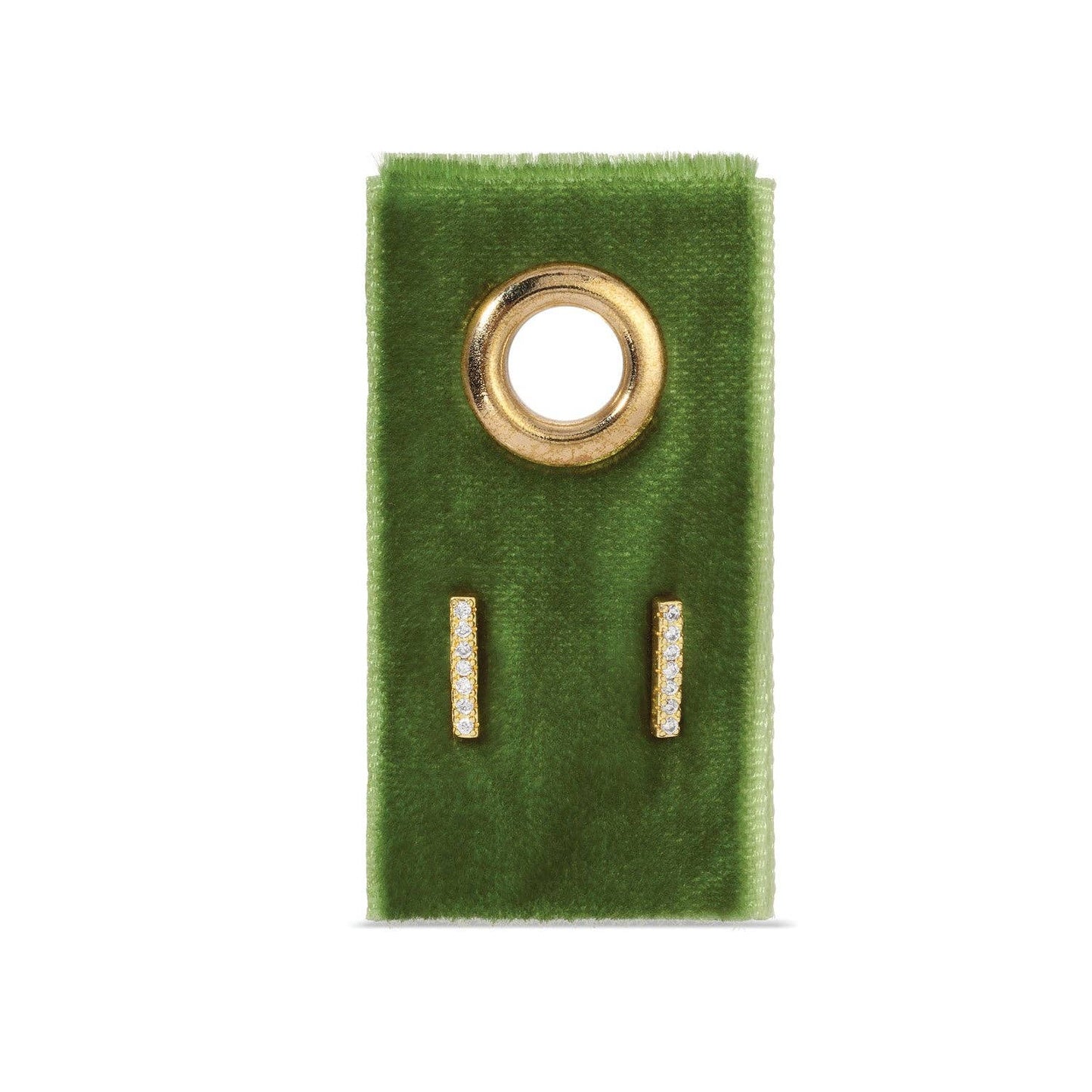 Pavé Bar Studs On Velvet Gift Tag