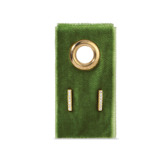 Pavé Bar Studs On Velvet Gift Tag