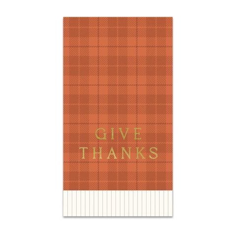Give Thanks Plaid Dinner Napkin