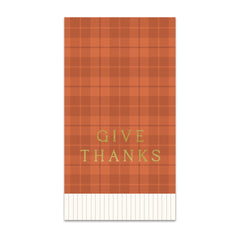 Give Thanks Plaid Dinner Napkin
