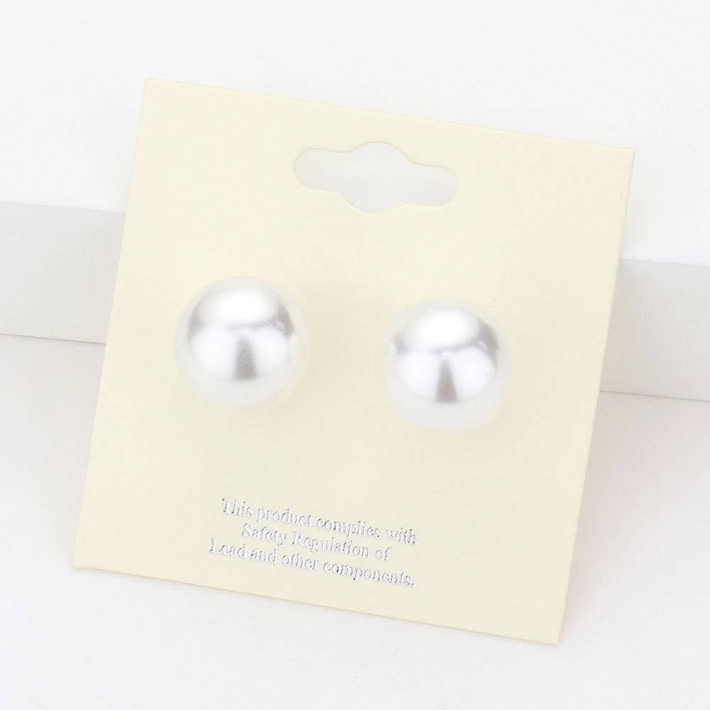 14mm Pearl Stud Earrings
