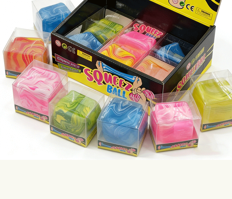 Marble Swirl Cube Squishy Toy