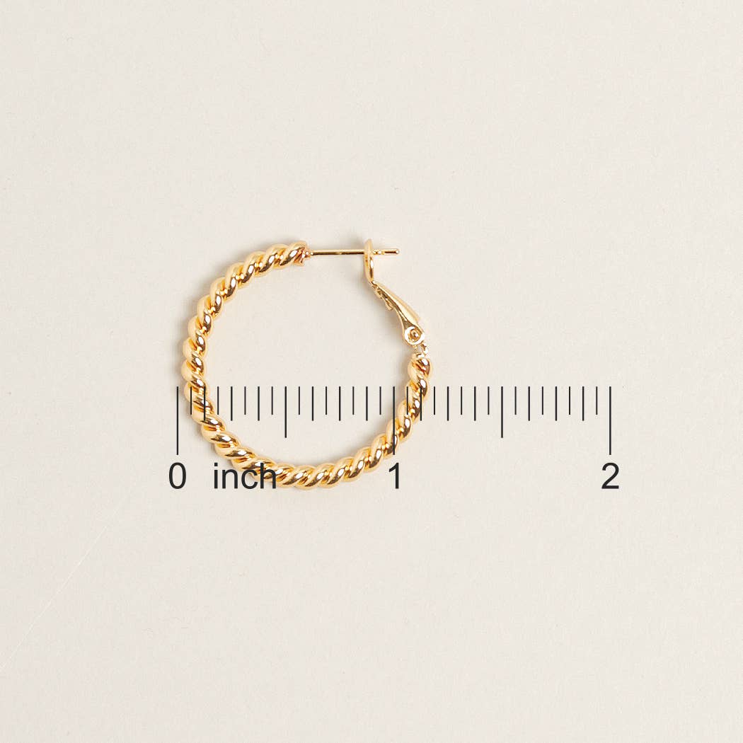 14K Gold Dipped Textured Omega Closure Hoops