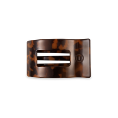 TELETIES - Flat Rectangle Hair Clip | Small | Tortoise