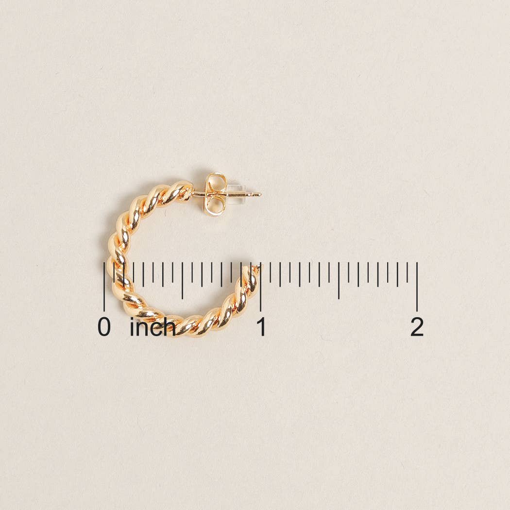 14K Gold Dipped Twisted Post Hoops