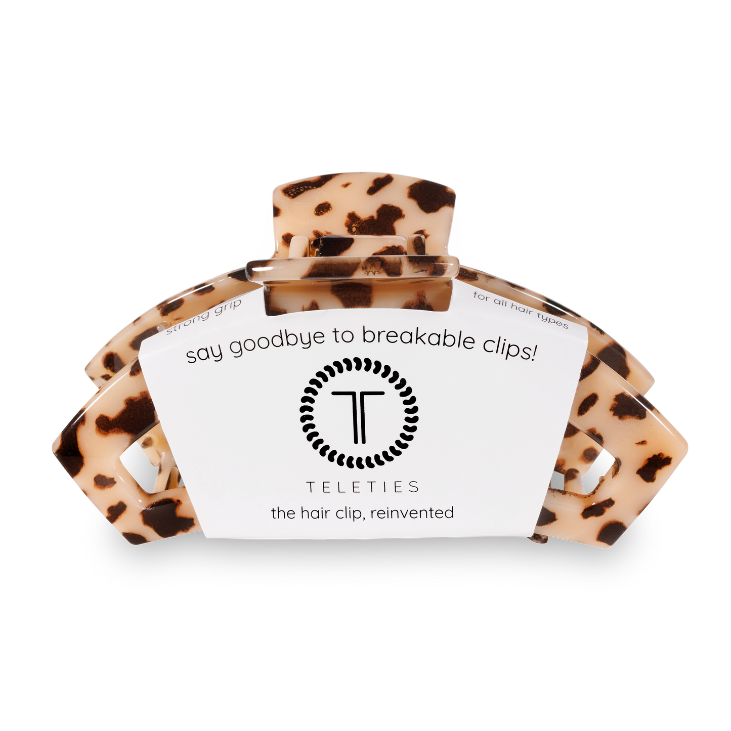 TELETIES - Open Hair Clip | Large | Blonde Tortoise