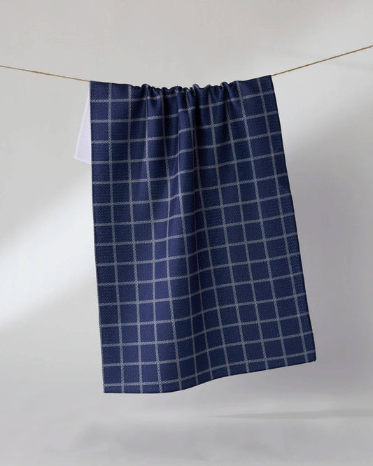 Geometry - Harbor Plaid Tea Towel