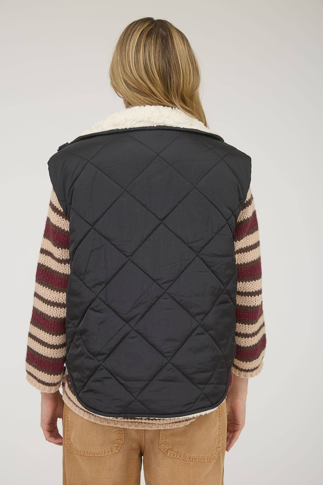 Quilted Zip Up Fleece Vest