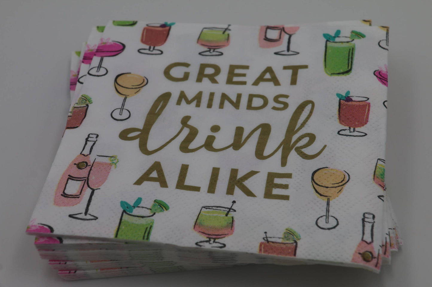 Funny Cocktail Napkins | Great Minds Drink Alike