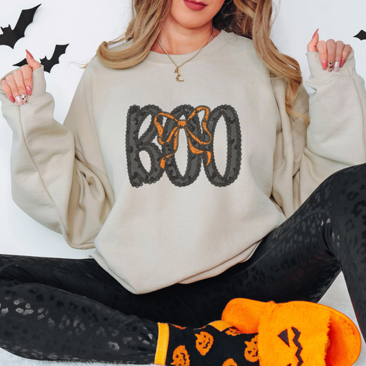 Boo Bow Coquette Halloween Sweatshirt