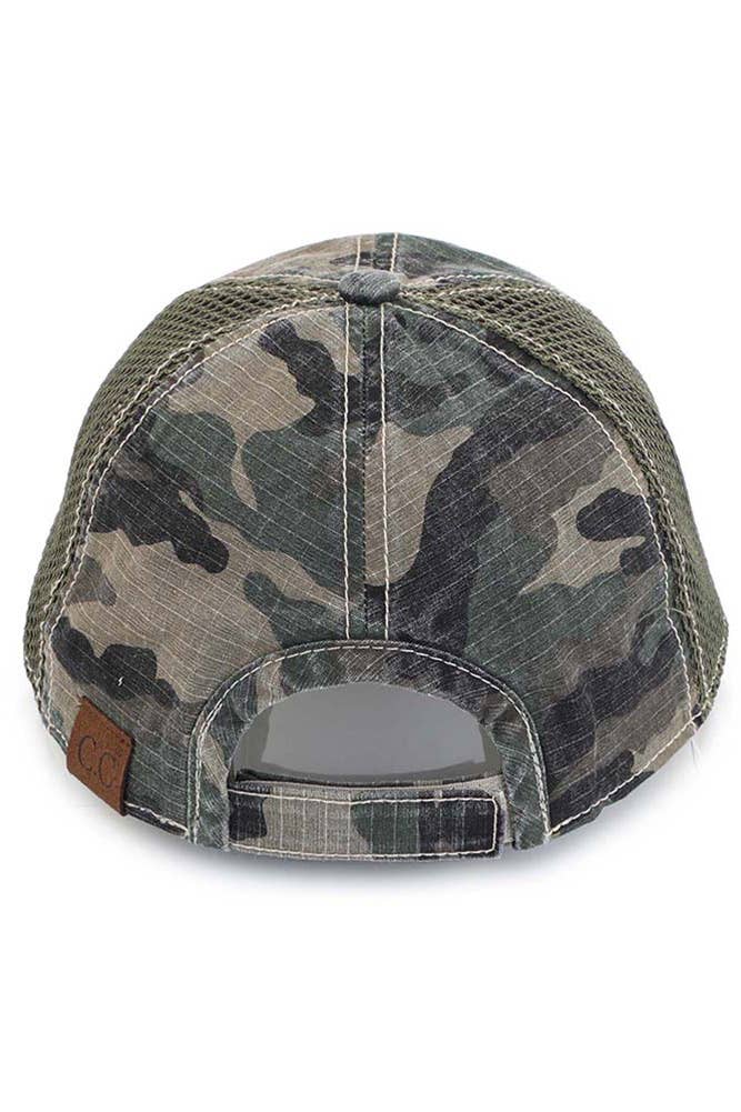 C.C American Flag Embroidery Camo Baseball Cap