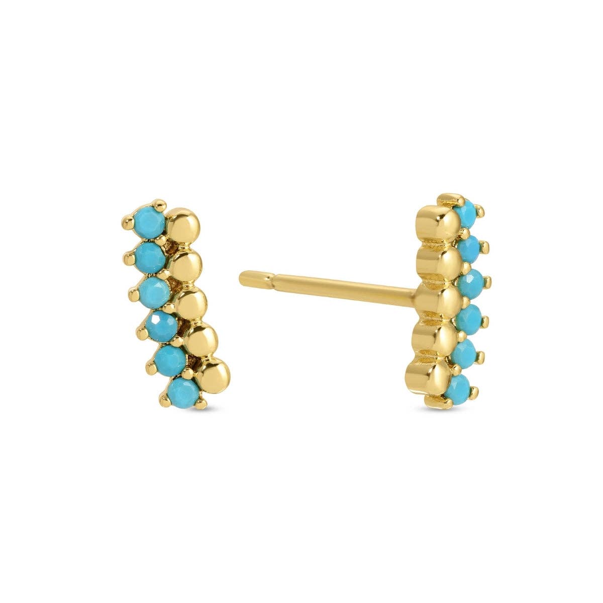 Delicate Dots & CZ Studs On Velvet Tag